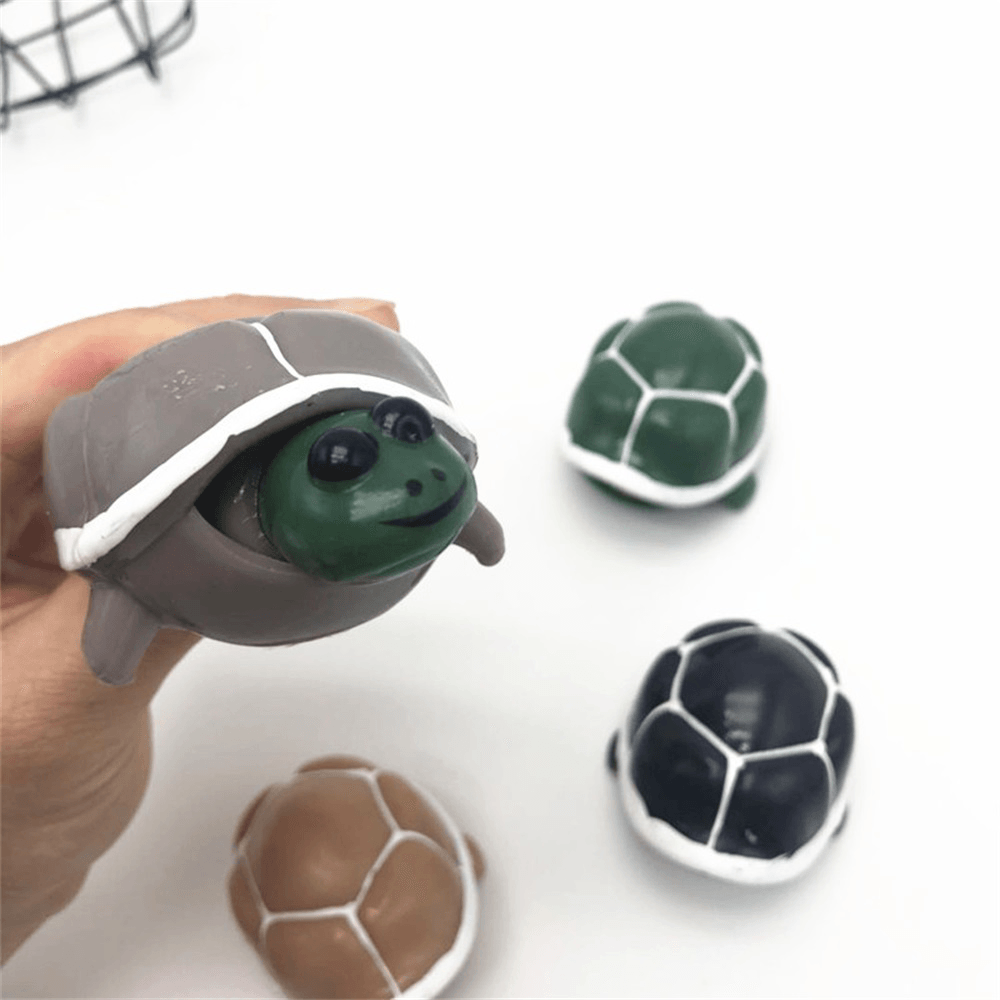1 PC Random Color Lovely Durable Creative Tortoise Shrink Head Tortoise Squeezing Painted Decompression Toy for Kids Adult Gift - Trendha