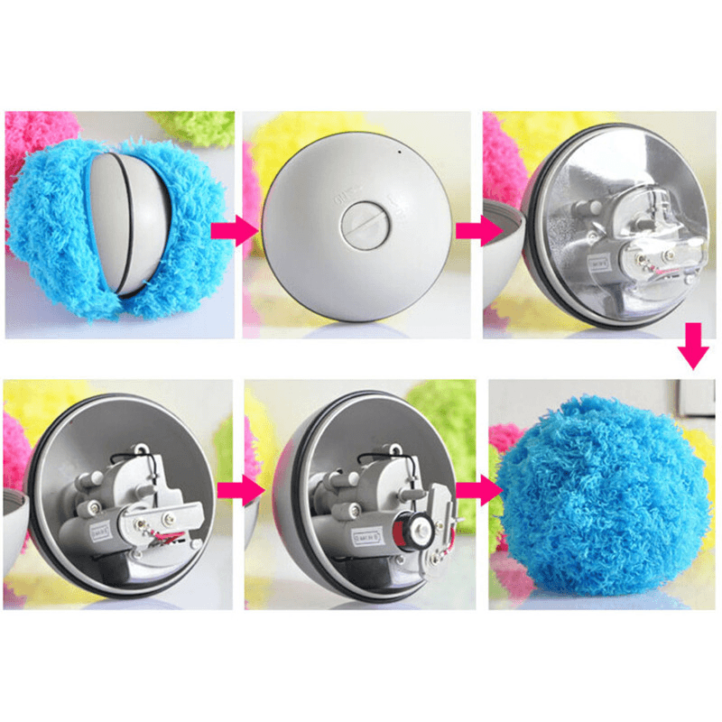 Microfiber Mop Rolling Ball Sweep Robots Automatic Vacuum Cleaner Plush Electronic Toys Random Color - Trendha