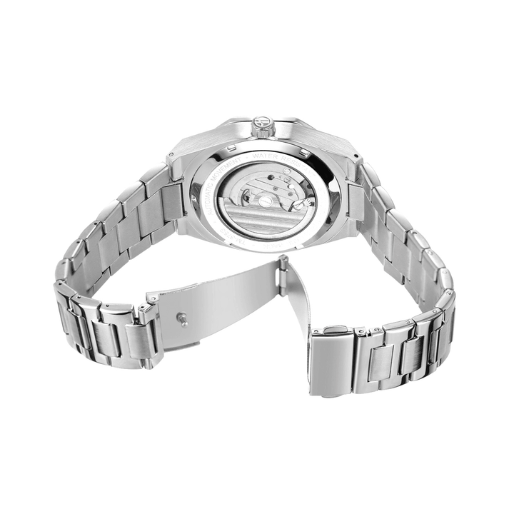 FOSINING FSG8202 Fashon Men Automatic Watch Hollow Dial Luminous Display Stainless Steel Strap Mechanical Watch - Trendha