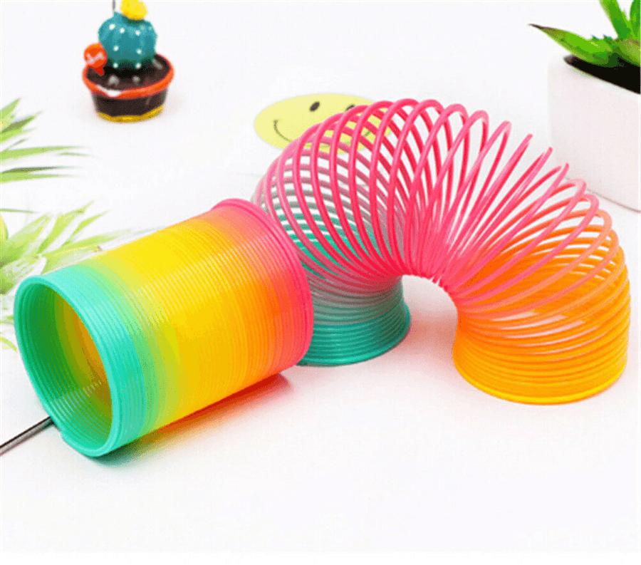 Plastic Rainbow Circle Folding Coil Colorful Spring Children Funny Classic Toy Development Toys Gift - Trendha