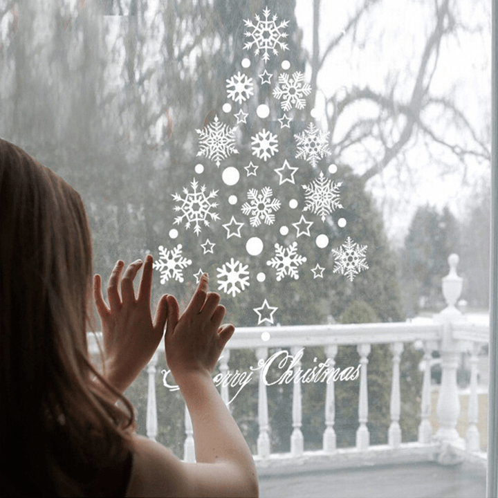 Miico SK6012 Christmas Sticker Snowflake Pattern Wall Stickers for Home Decoration Removable - Trendha