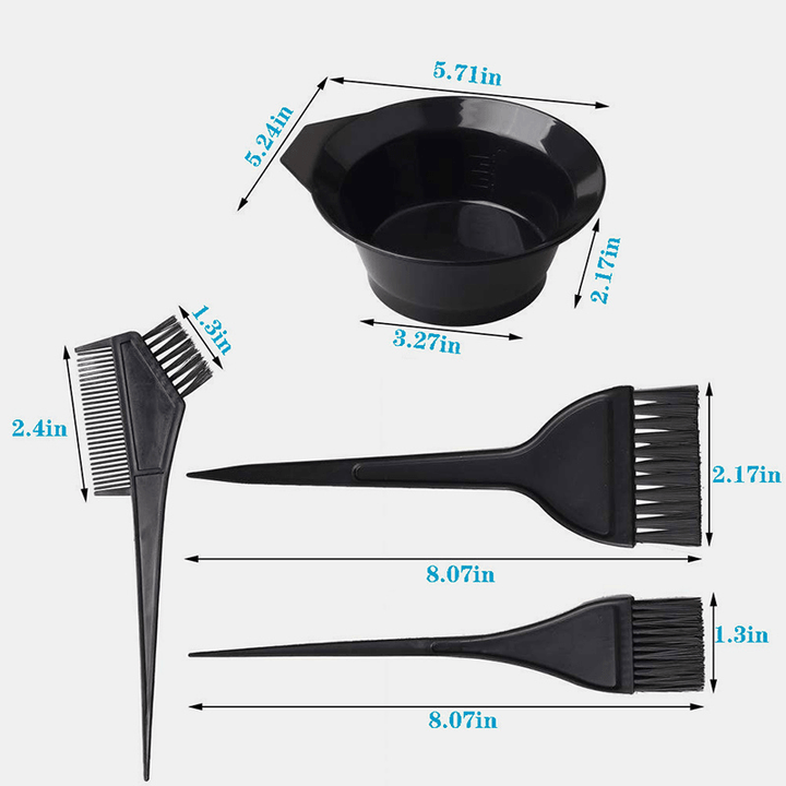 22 Pcs Hair Coloring Tool Set Comb Brush Disposable Shower Cap Latex Gloves Hairdressing Tools - Trendha