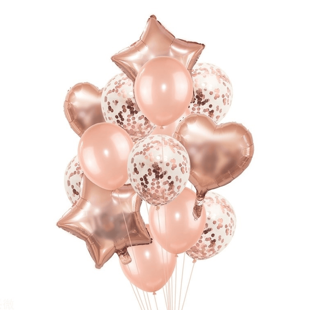 48PCS Rose Gold Birthday Party Balloons Happy Birthday Letter Foil Balloon Decor - Trendha