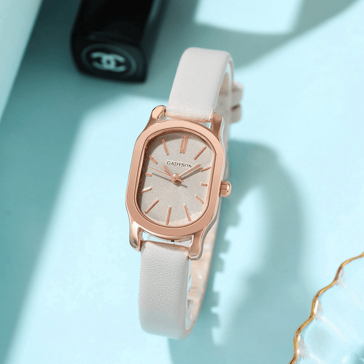 GADYSON A0Q16 Oval Little Dial Women Wrist Watch PU Leather Band Quartz Watch - Trendha
