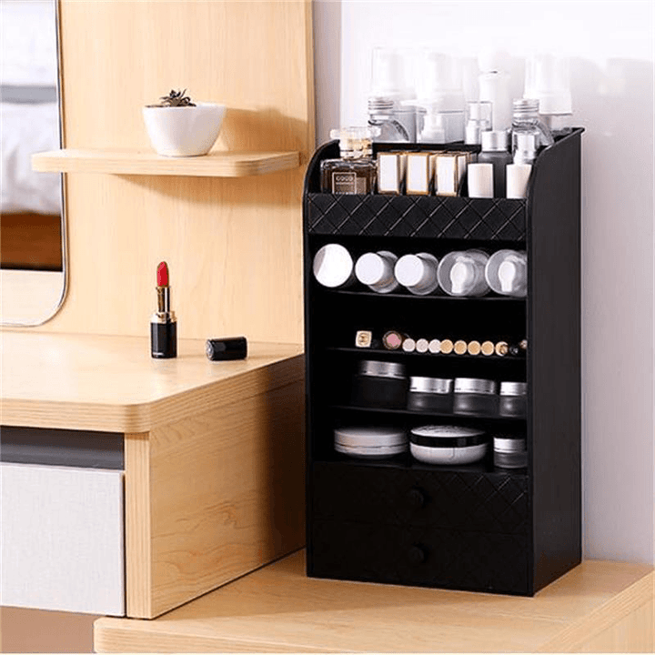 White Plastic Jewelry Cosmetic Storage Bag Small Drawer Organizer Box Multi-Functional Desk Sundries Makeup Storage Case Container - Trendha
