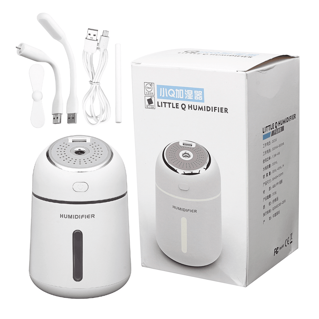 Air Purifier Household Mini Aromatherapy Humidifier LED Night Light Small Fan - Trendha