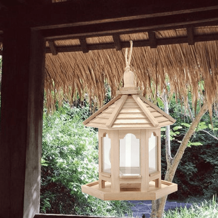 Wooden Bird House Feeder Frame Bird Cage Net for Feeding Tool - Trendha