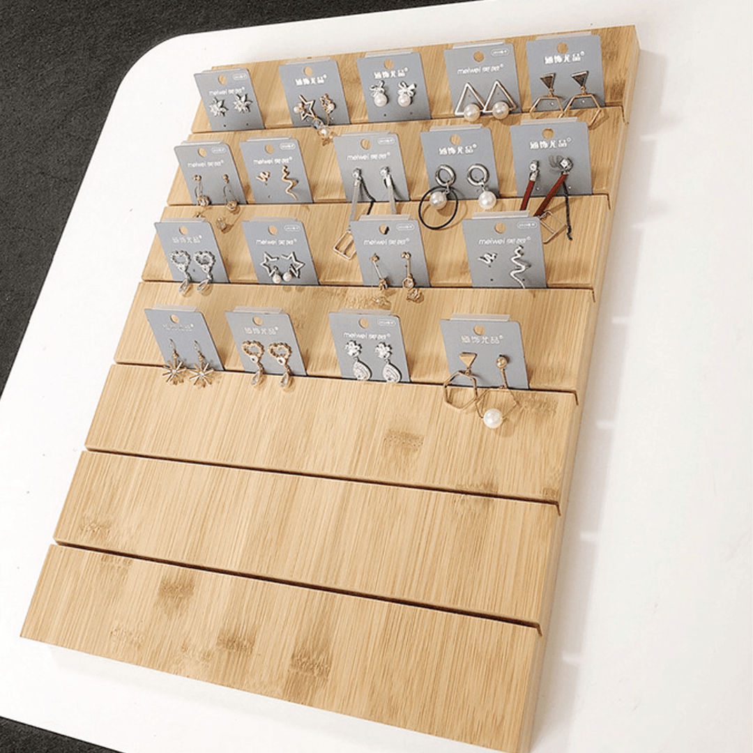 Finished Bamboo Wooden Earring Ear Studs Cards Jewelry Rack Display Stand Board Organizer - Trendha