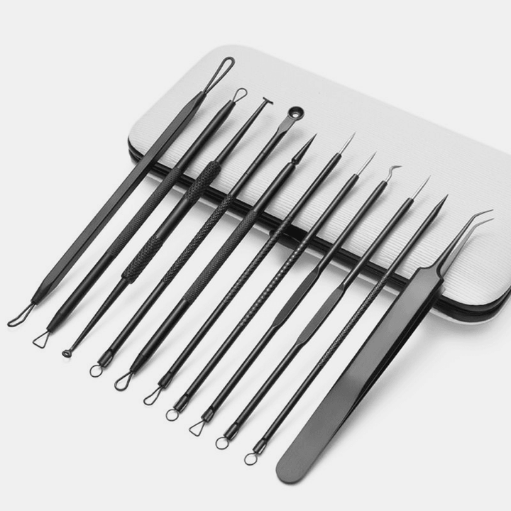 11 Pcs Acne Remover Tool Set Stainless Steel Double-Head Acne Needles Remove Acne Fat Particles Tool - Trendha