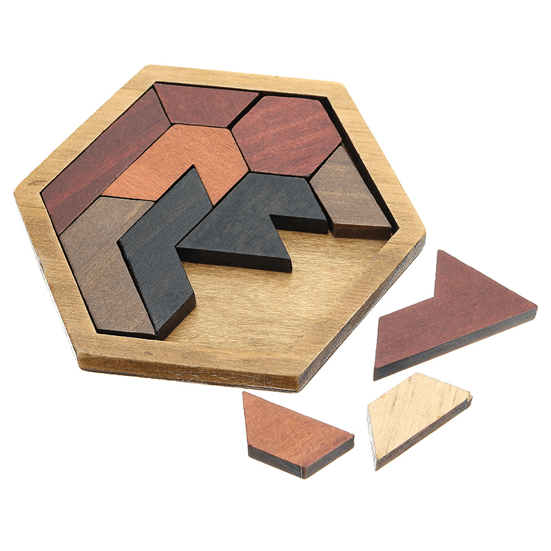 Kids Puzzles Wooden Toys Tangram Jigsaw Board Geometric Shape Children Educational Toy - Trendha