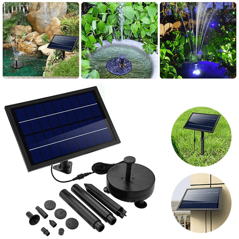 Solar Powered Water Pond Filter Pump Submersible Fish Tank Power Fountain Water Pump for Home Garden - Trendha