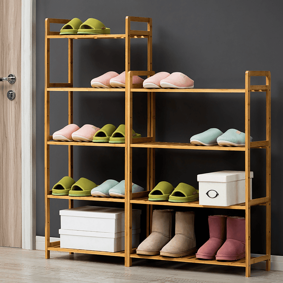 3/4/5 Tiers Shoe Racks Storage Wooden Shelf Stand Shelve Home Office Organizer DIY - Trendha