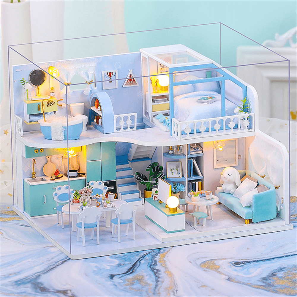 DIY Doll House Handmade Creative Attic House 3D Building Assembly Model Assembly Toy Birthday Gift - Trendha