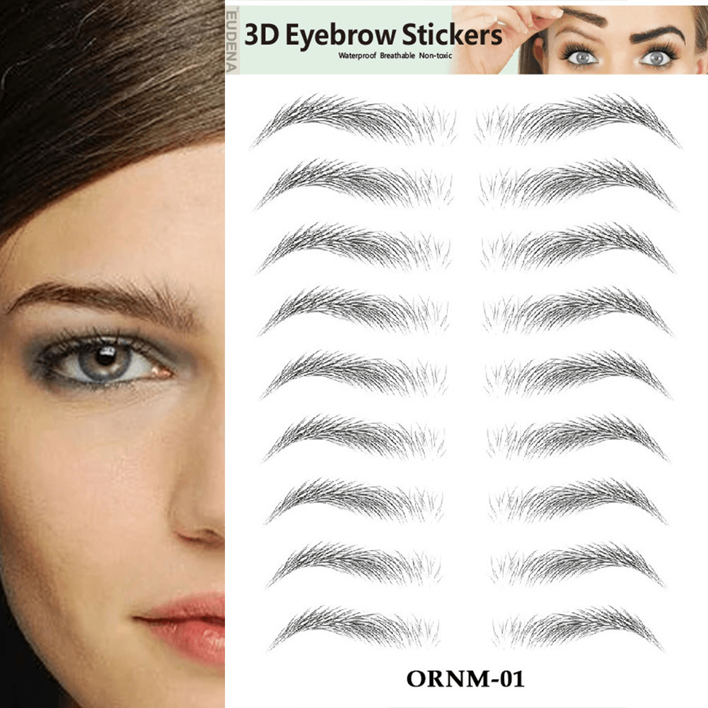3D Hair-Like Eyebrows Makeup Waterproof Lasting Eyebrow Tattoo Sticker Brow Stickers False Eyebrows - Trendha