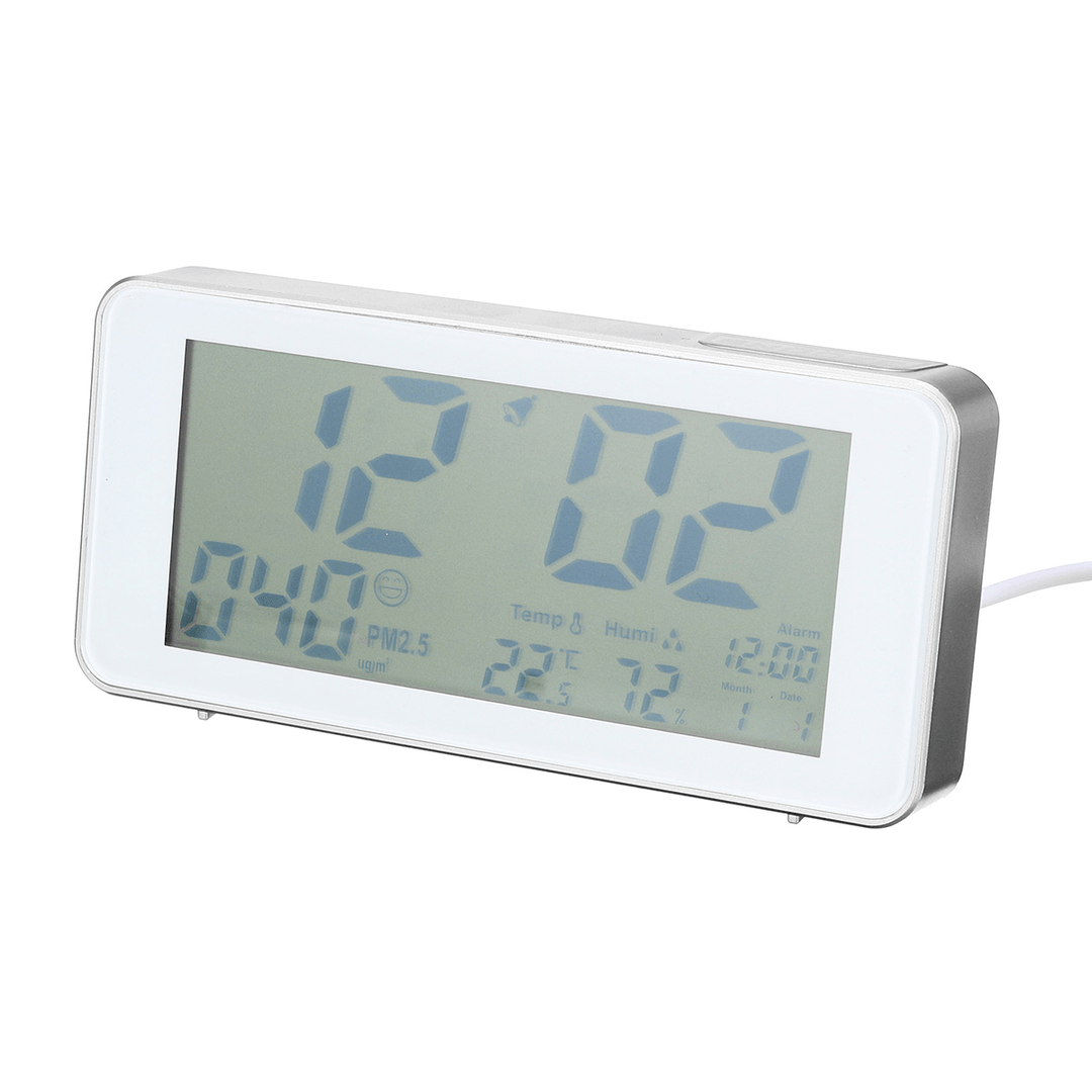 Air Quality Monitor for PM2.5 Professional AQI Sensor Air Humidity Detector Real Time Display with Clock - Trendha
