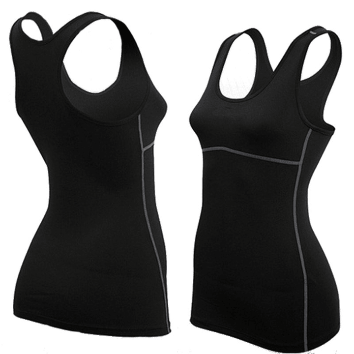 Women Compression Yoga Sport Running Tank Top Vest Clothing Shirt Gym Wear - Trendha