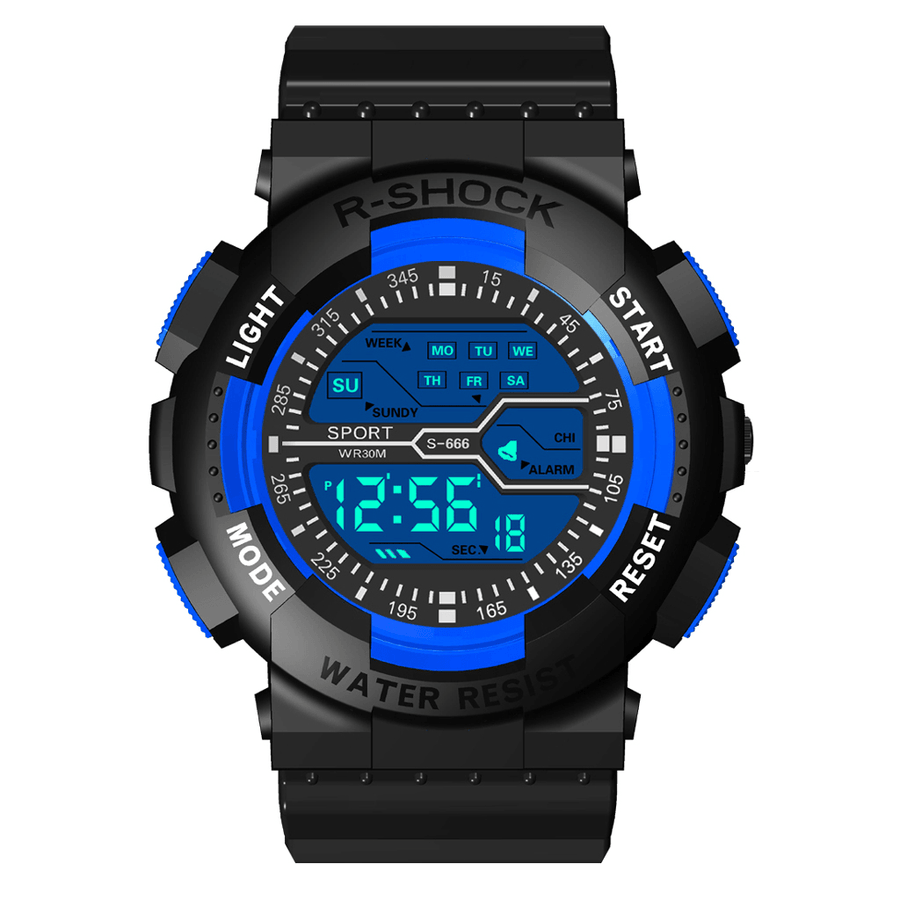 HONHX 82-666 Men Fashion Luminous Dsiplay Stopwatch Sport Style Digital Watch - Trendha