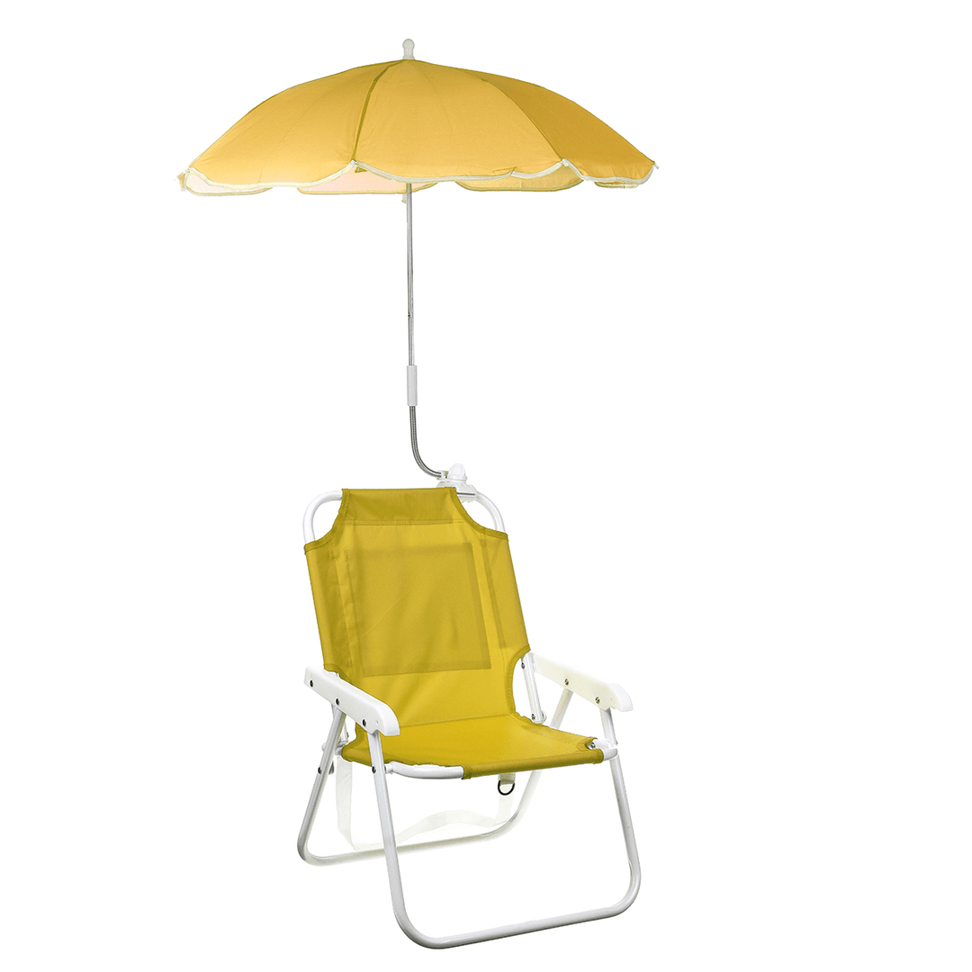 Outdoor Child Beach Chair Folding Chair with Umbrella and behind Pocket - Trendha