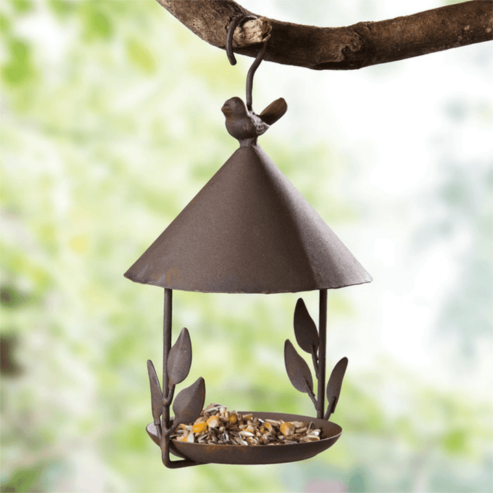 Bird Feeder Bird Iron Rainproof Windproof Hanging Style Feeder for Outdoor Various Pet Birds Feeding Supplies - Trendha