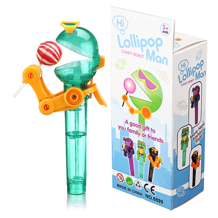 Lollipop Robot Candy Man Storage Holder Cover Creative Novelties Toys 8*8*2CM Pink Grey Green - Trendha