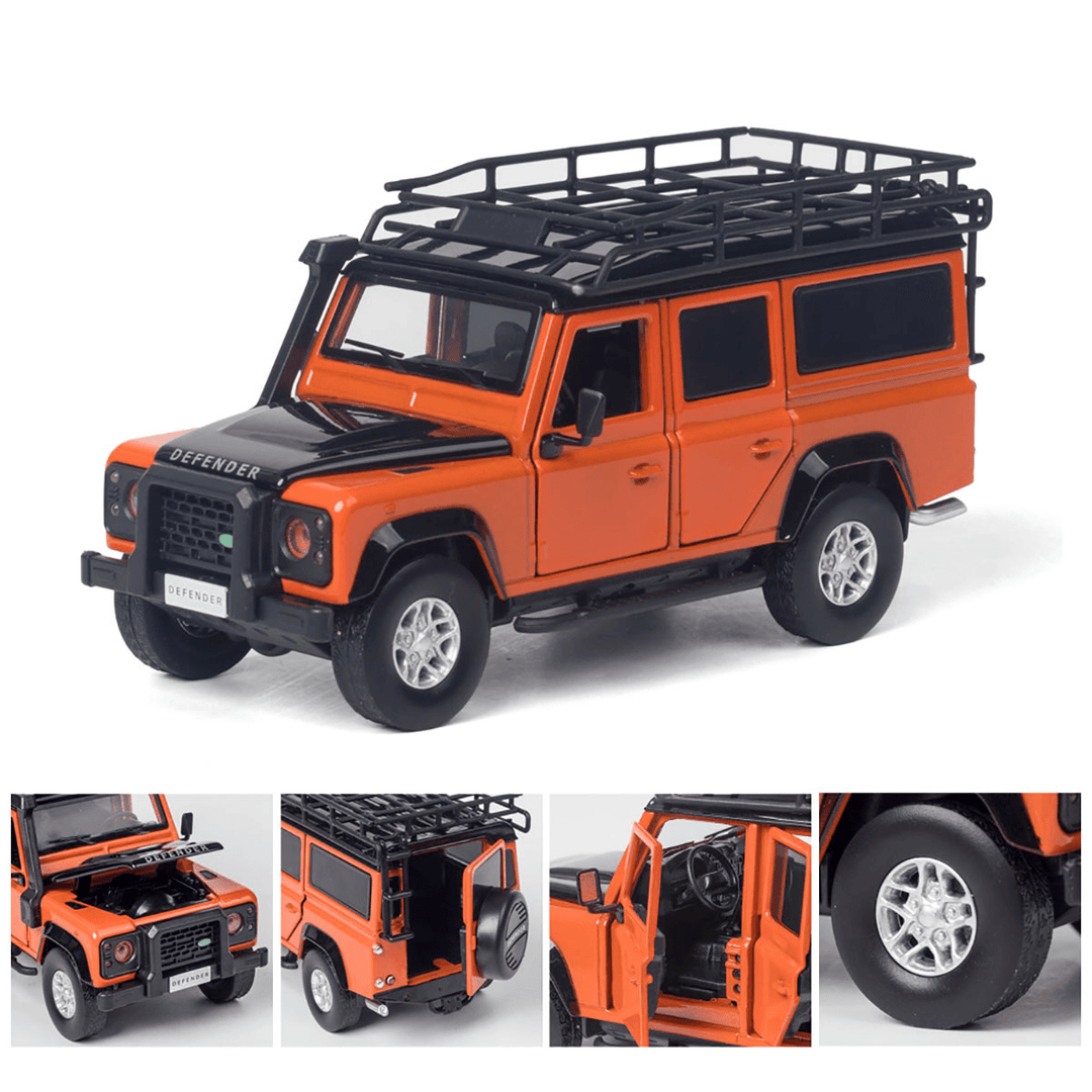 1:32 Alloy Land Rovers Defenders Rear Wheel Pull Back Diecast Car Model Toy with Sound Light for Gift Collection - Trendha