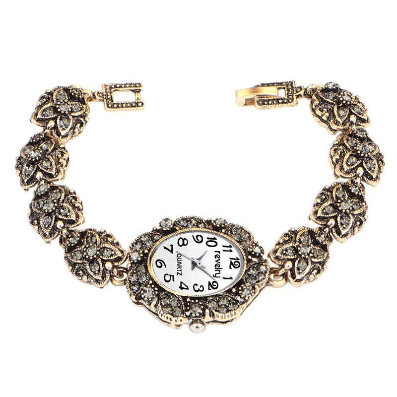 QINGXIYA R2066 Retro Style Ladies Bracelet Watch Crystal Luxury Quartz Watch - Trendha