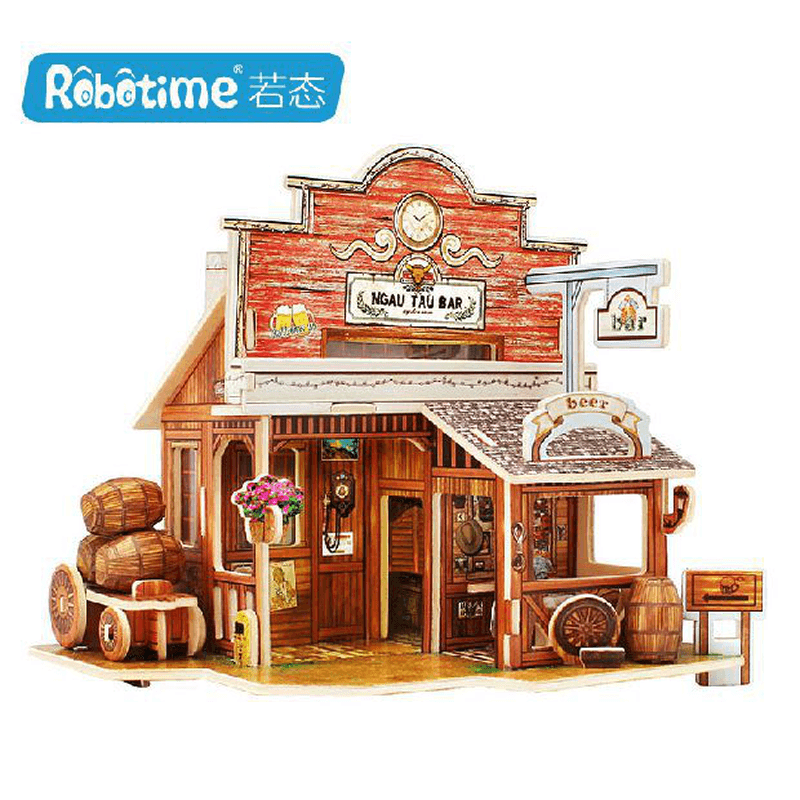 Robotime Doll House Miniature with Furniture Wooden Dollhouse Toy Decor Craft Gift - Trendha