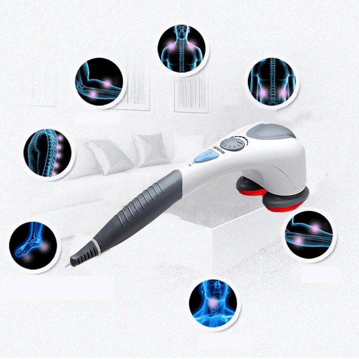 Handheld Electric Body Infrared Heated Massager Full Body Neck Back Waist Leg Cervical Massage Pain Relief Therapy Device with 4 Heads - Trendha