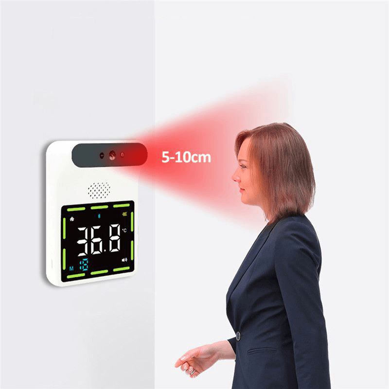 K88 Non-Contact IR Infrared Thermometer Forehead Wall-Mounted LCD Digital High Precision Thermometer with Fever Alarm - Trendha