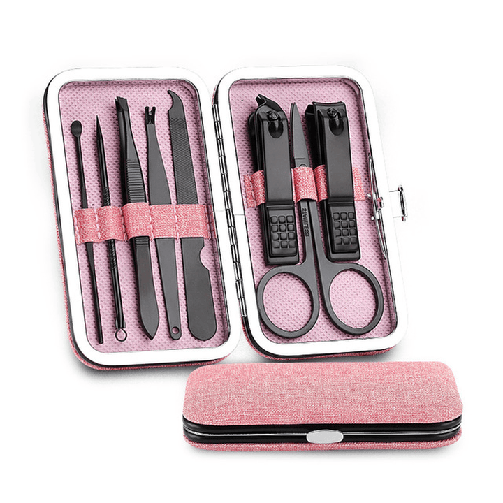 8Pcs Stainless Steel Nail Clippers Set Professional Scissors Suit with Box Trimmer Grooming Manicure Cutter Kits for Nail Tools - Trendha