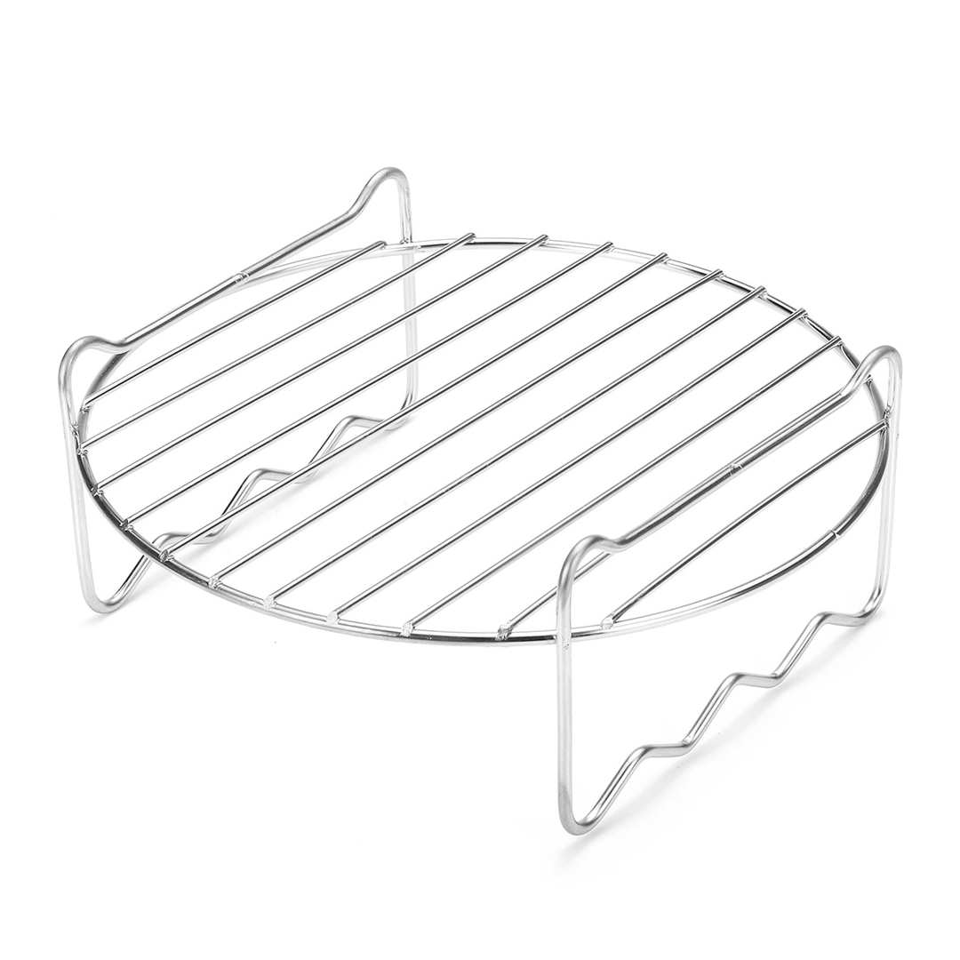 5Pcs Air Fryer Accessories Baking Pan Pizza Tray Mold Oven Pot Cage Rack - Trendha