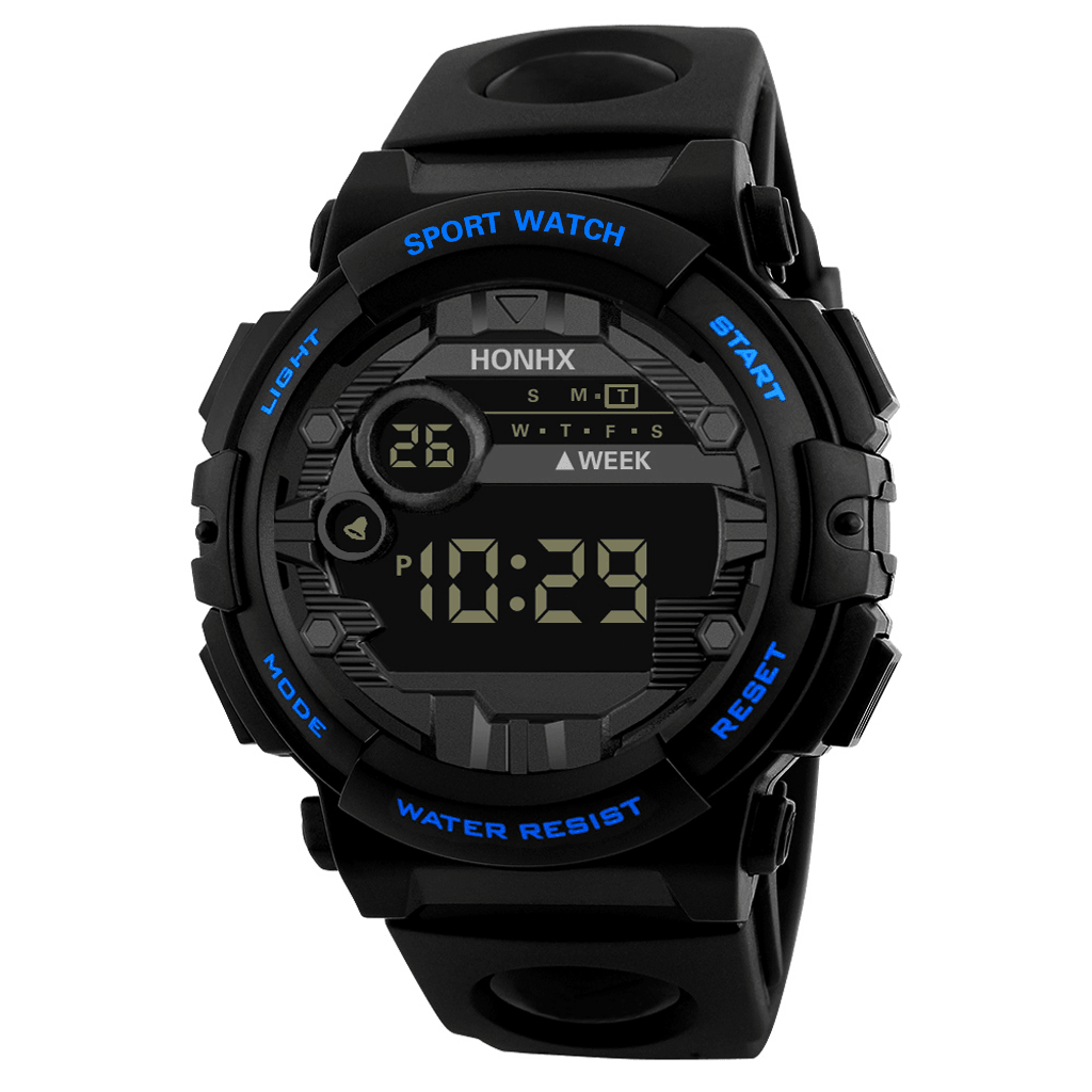 HONHX 62X-66F Fashion Luminous Display Alarm Clock Sport Style Men Digital Watch - Trendha