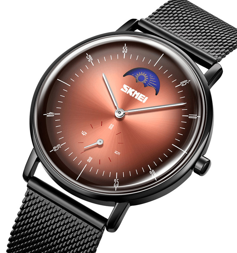 SKMEI 9245 Fashion Business Stainless Steel Watch Strap 3ATM Waterproof Male Quartz Watch - Trendha