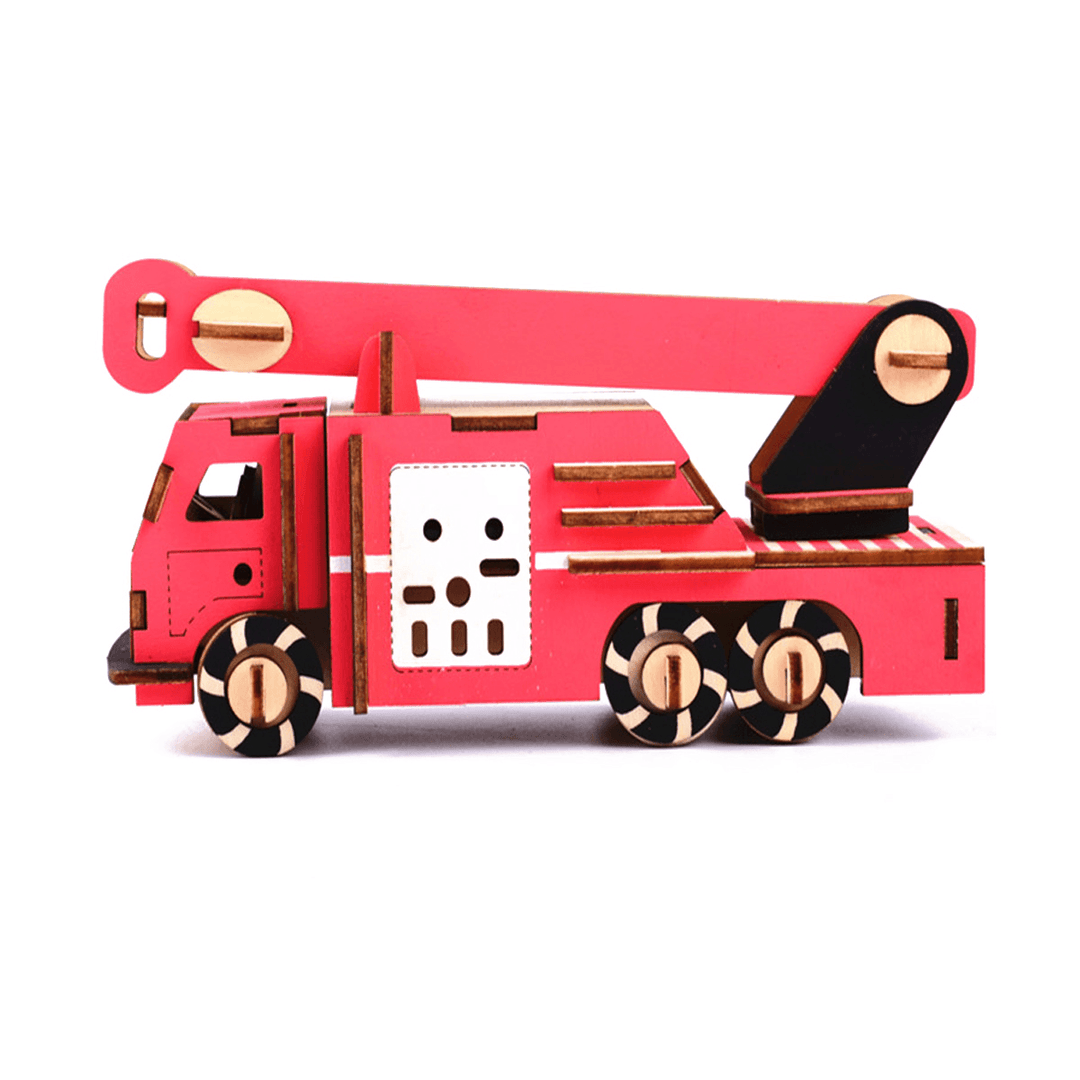 3D Woodcraft Assembly Engineering Vehicle Series Kit Jigsaw Puzzle Decoration Toy Model for Kids Gift - Trendha