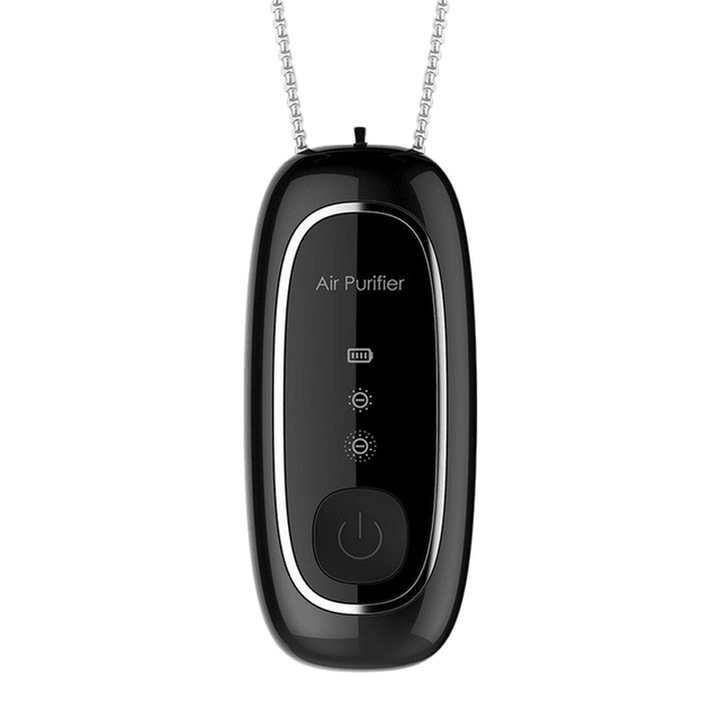 USB Portable Wearable Air Purifier Necklace Mini Portable Air Freshener Ionizer Negative Ion Generator Black Air Purifier - No Radiation for Adults Kids - Trendha