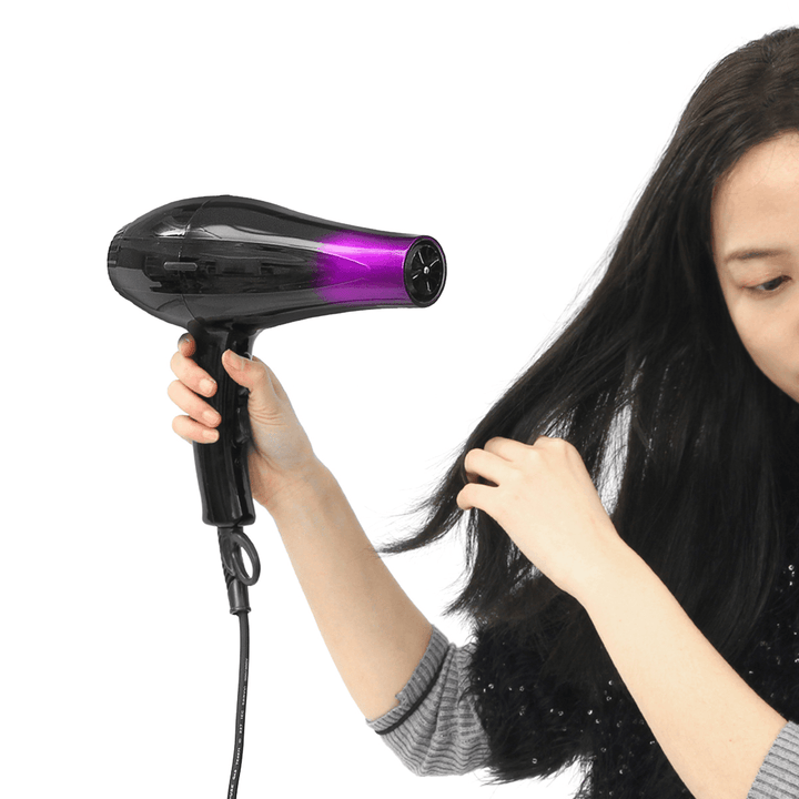 2800W 220V Hair Dryer with Accessories Black Purple 3 Temperature Wind Gear Adjustment Hair Salon for Home Tools - Trendha