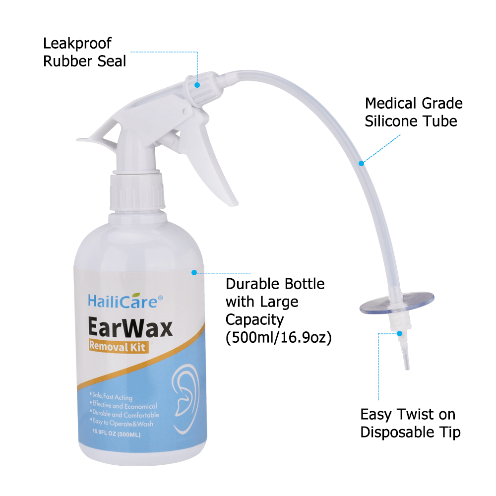 Adults Kid Ear Irrigation Cleaning Kit Premium Ear Wax Removal Kit with Ear Washing Syringe Squeeze Bulb Ear Health Care - Trendha