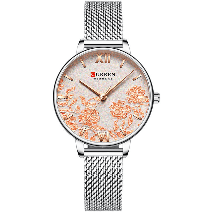 CURREN 9065 Flower Show Fashionable Ladies Wrist Watch Waterproof Quartz Watches - Trendha