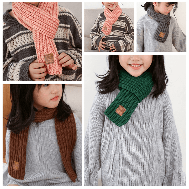 Scarves Collar Fashion Children'S Knitted Scarf Kids Boys Girls Winter Autumn Soft Neck Warmer - Trendha