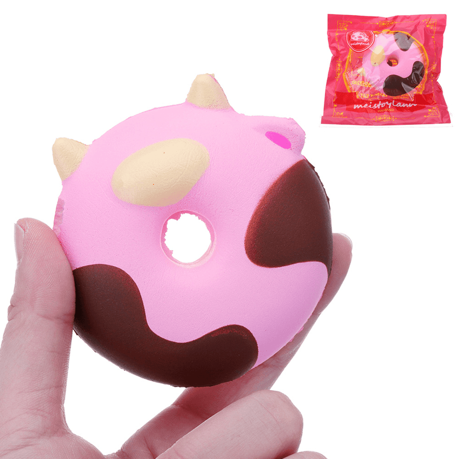 Cartoon Cow Donut Cake Squishy 8CM Slow Rising with Packaging Collection Gift Soft Toy - Trendha