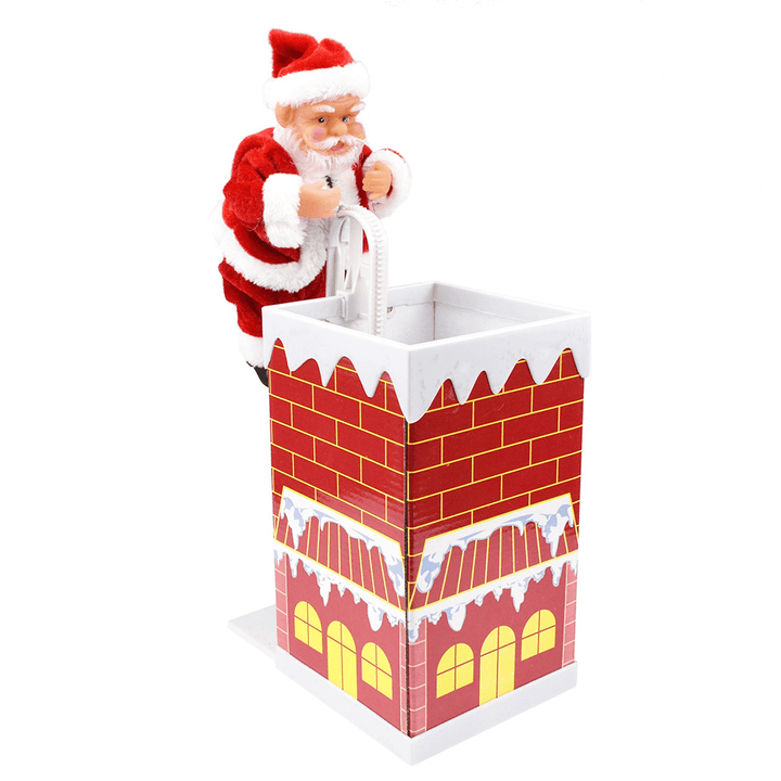 Christmas Gift Santa Claus Electric Climb Chimney 8.3 Inch Music Play Novelty Toys - Trendha