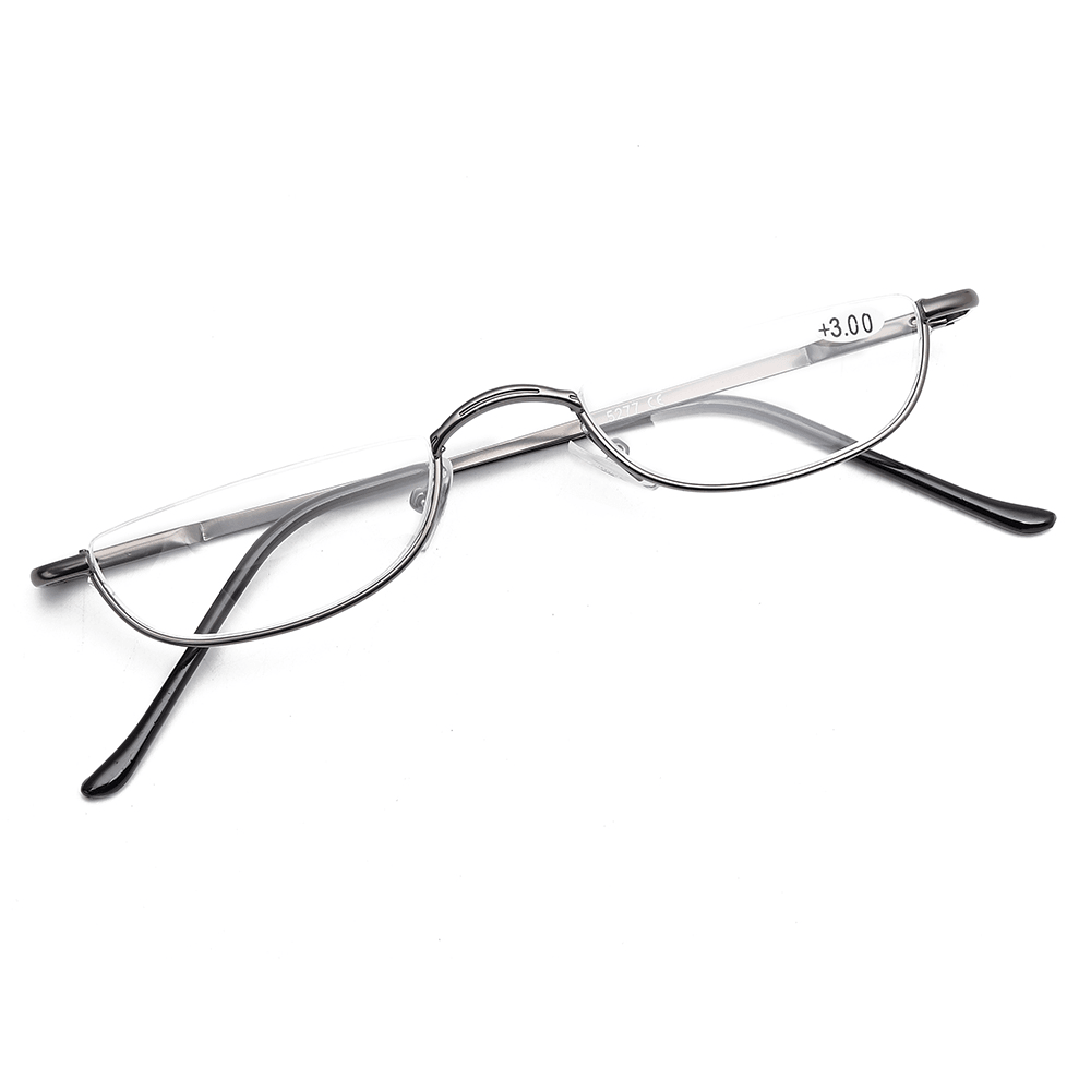 Women Vogue Vintage Reading Glasses Light Flexible High Definition Square Half Frame Presbyopic Glasses - Trendha