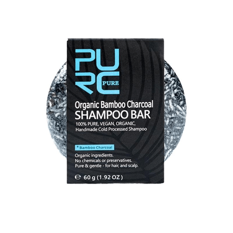 PURC Organic Bamboo Charcoal Shampoo Bar Clean Detox Soap Black Hair Color Dye Treatment Hair Shampoo Shiny Hair Treatment Soap - Trendha