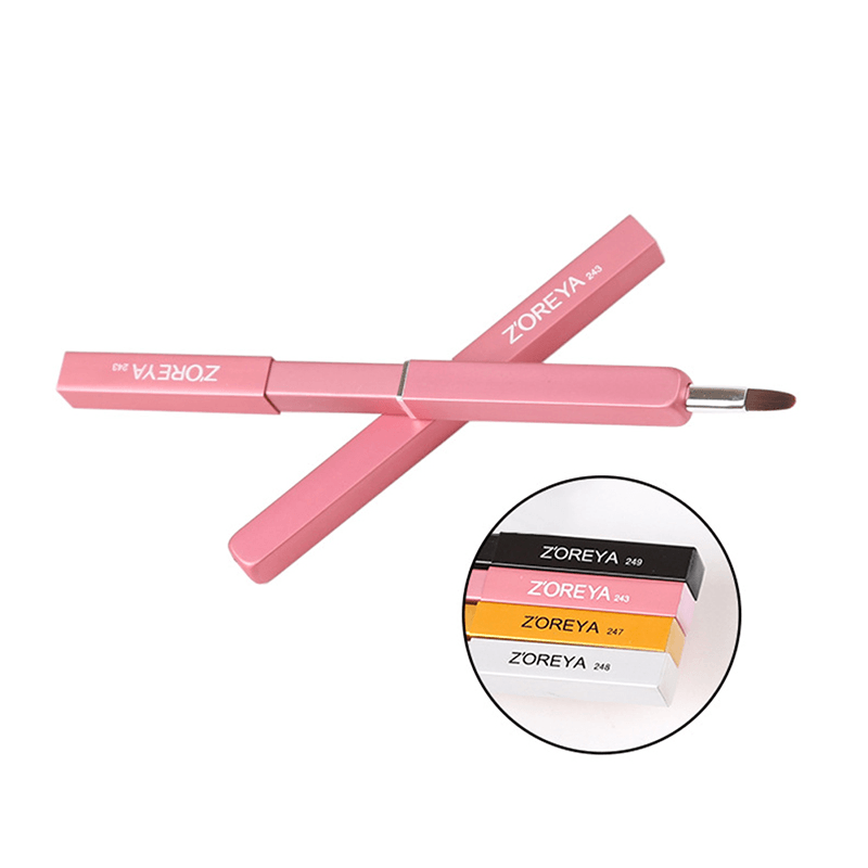 ZOREYA Retractable Lip Brushes Professional Makeup Brushes Portable Make up Brushes for Lip Gross and Lip Stick Products - Trendha