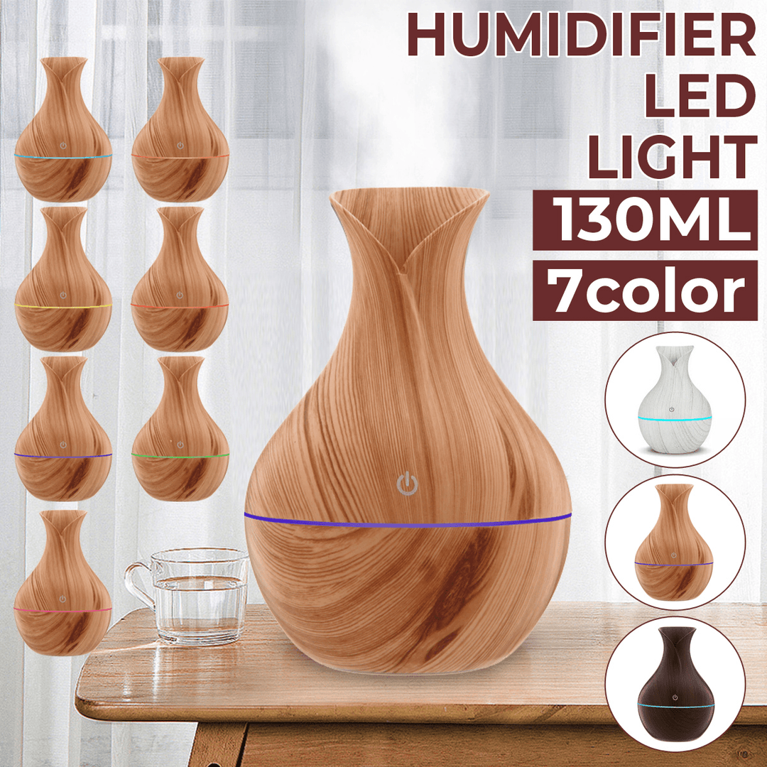 130Ml Electric Ultrasonic Air Mist Humidifier Purifier Aroma Diffuser 7 Colors LED USB Charging for Home Car Office - Trendha