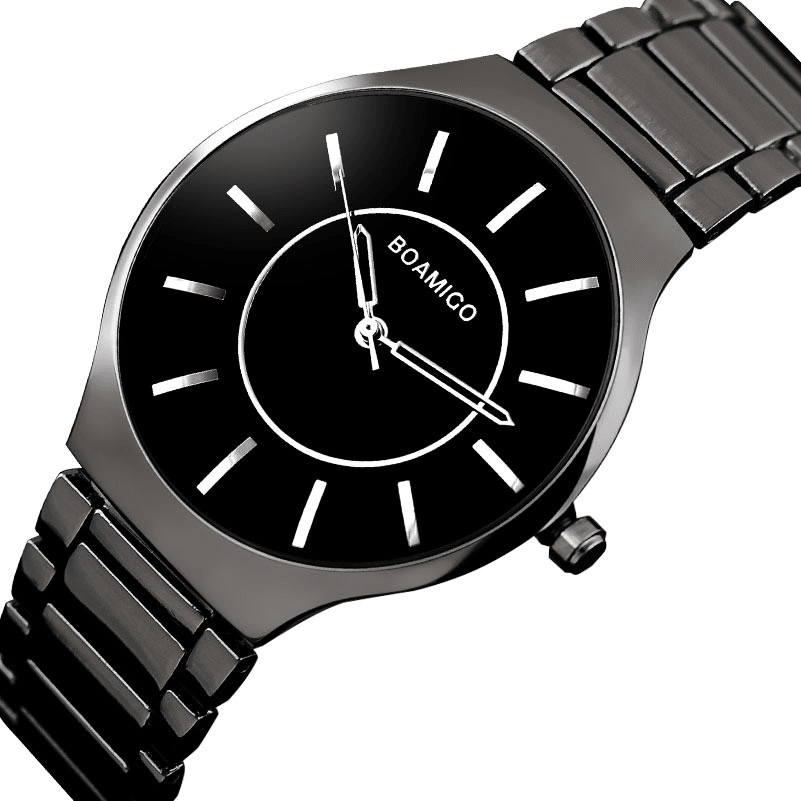 BOAMIGO L811 Men Full Metal Strap Simple Dial Casual Style Waterproof Watch Quartz Watch - Trendha