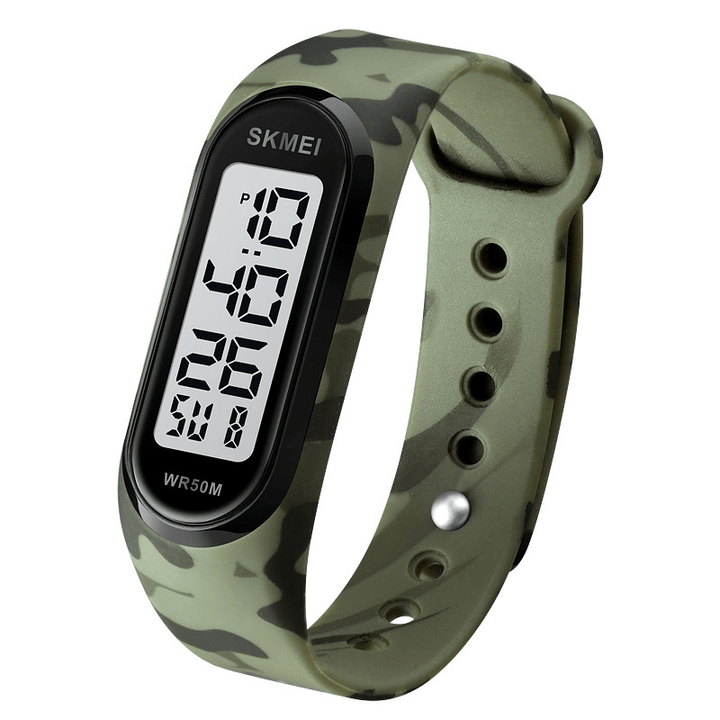 SKMEI 1666 LED Light Digital Watch 5ATM Waterproof Date Display Sport Unisex Watch - Trendha