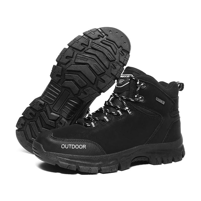 Men Outdoor Non Slip Soft Sole Lace up Hiking Boots - Trendha