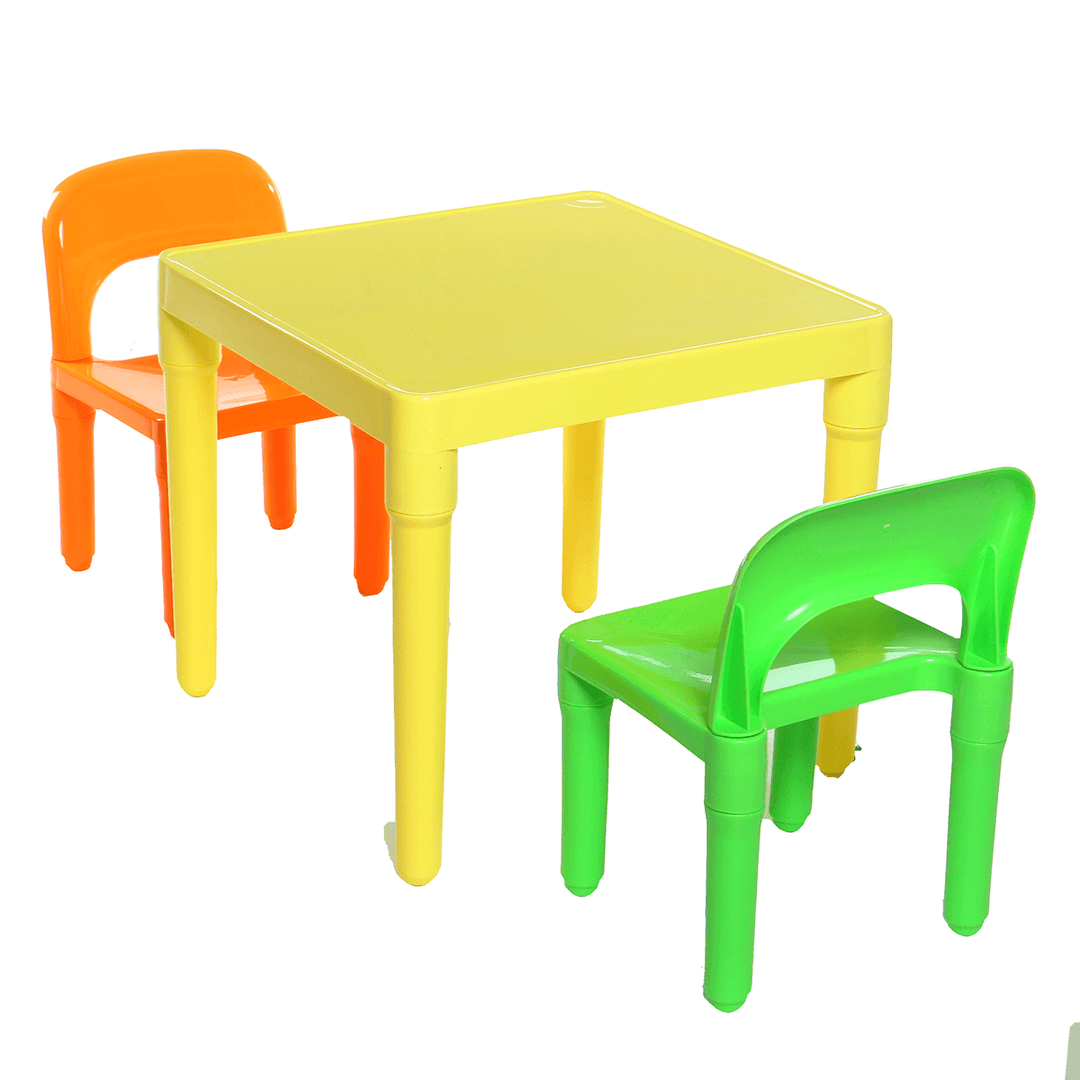 Childrens Plastic Table and Chair Set Square Learning Desk for Home Learning Desk Writing Homework Chair Combination - Trendha