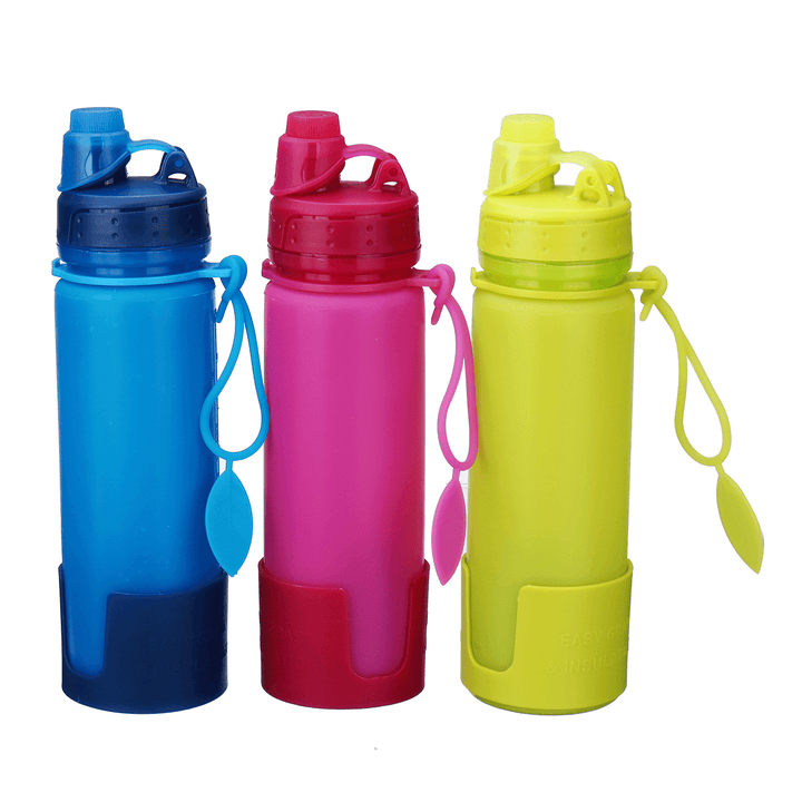 500ML Foldable Hydration Silicone Water Bottle Portable Softkettle Bottle for Gym Running Hiking Biking - Trendha